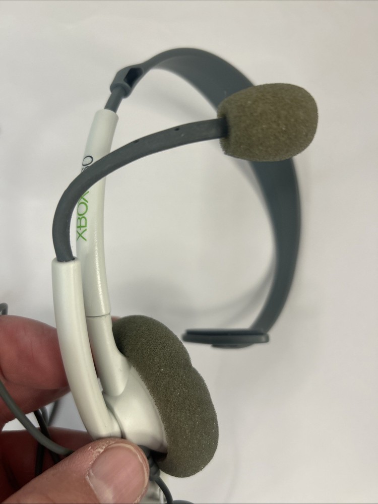 Microsoft Xbox 360 Communicator White/Gray Headband Headset Untested