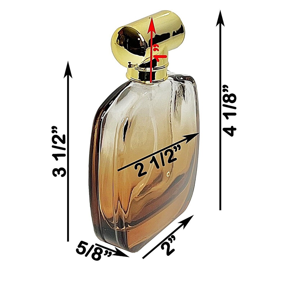 50ml 1.7oz amber gradient thick glass perfume spray bottles refillable