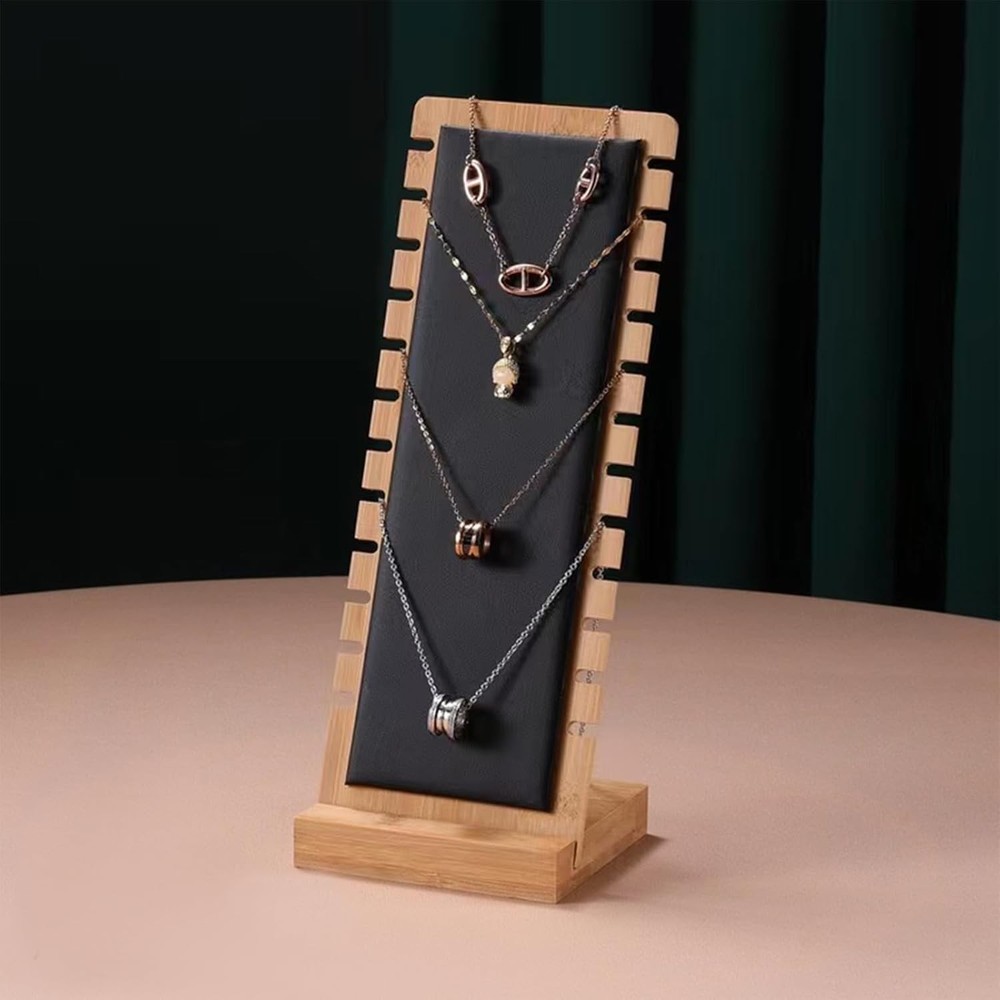 4 Pack Panel Jewelry Necklace Tabletop Display Boards Stand (Black)