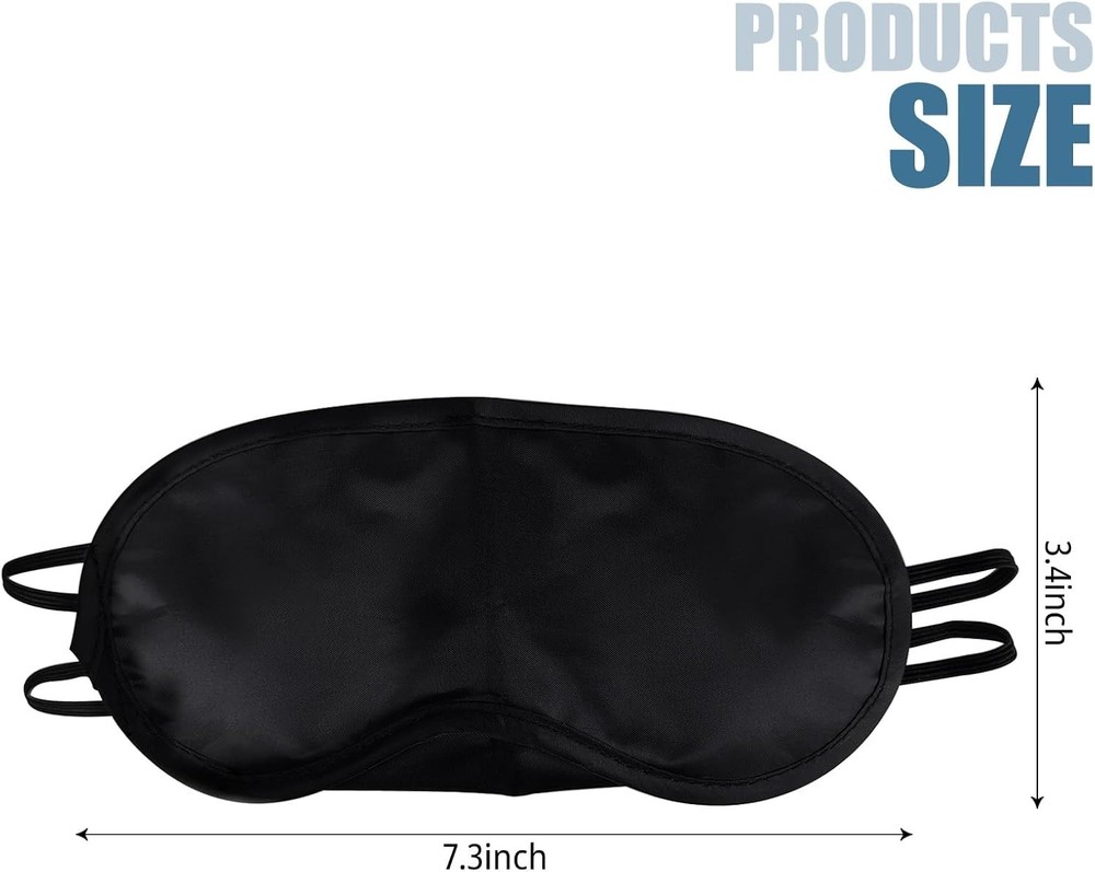4 Pcs Solid Black Sleep Masks with Adjustable Straps - Perfect for Napping