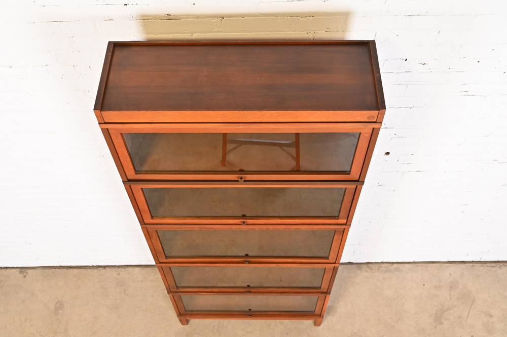 Antique Globe Wernicke Arts & Crafts Mahogany Five-Stack Barrister Bookcase