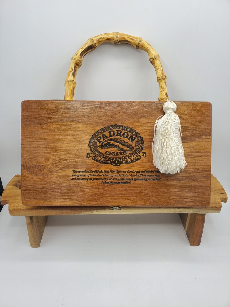 Vtg Custom Designed Padron 2000 Wooden Purse