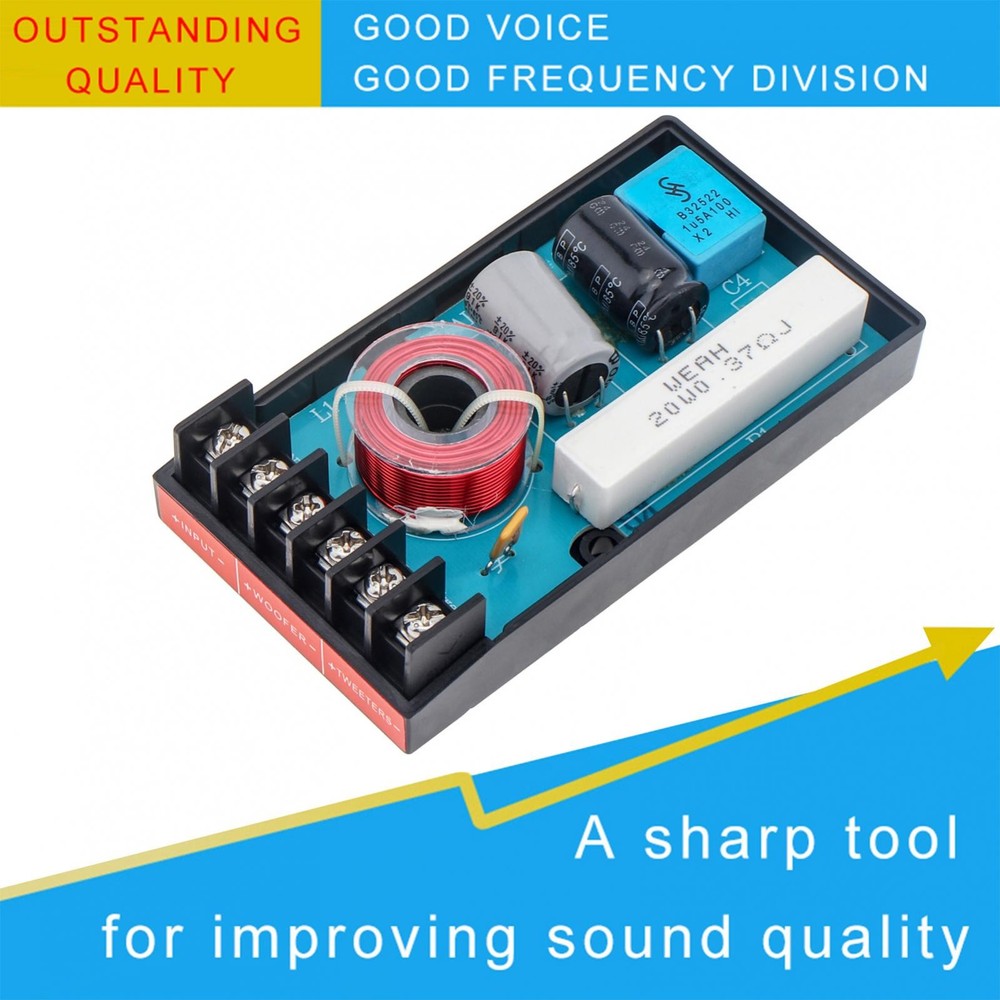 2pcs 2 Way Crossover Filter Universal Audio Speaker Frequency Divider Board 120W