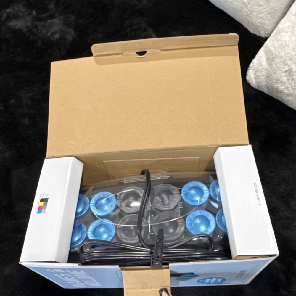 Conair Ceramic Hot Rollers Waves & Volume Blue Black Electric Set
