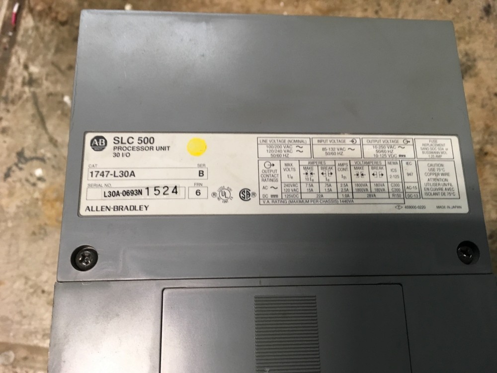 Allen-Bradley SLC 500 Programmable Controller, 1747-L30A, processor unit 30 I/O