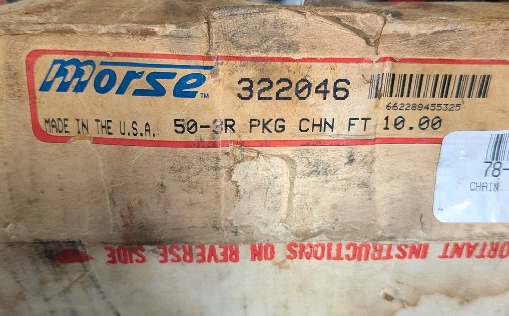 Morse Standard Riveted Roller Chain - 50-3R 10FT