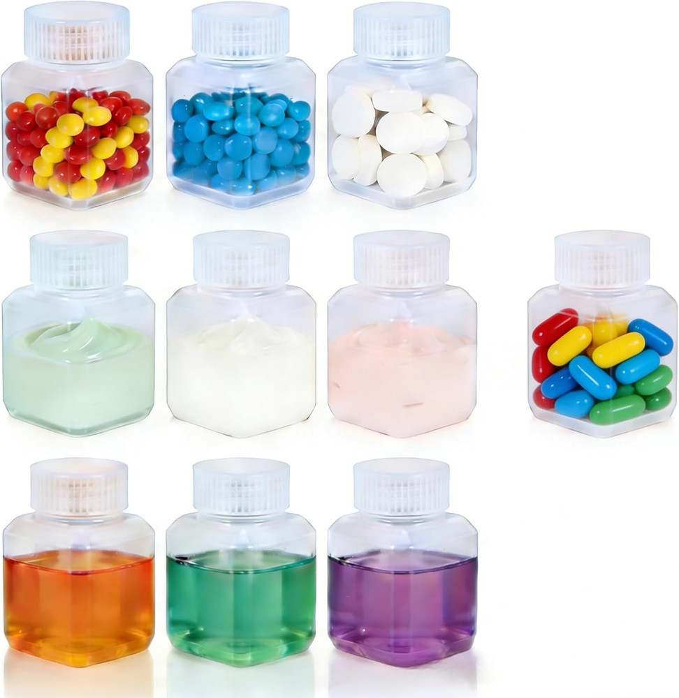 1Oz/30Ml Leak Proof Plastic Bottles with Caps for Liquids Sample, Reusable Small