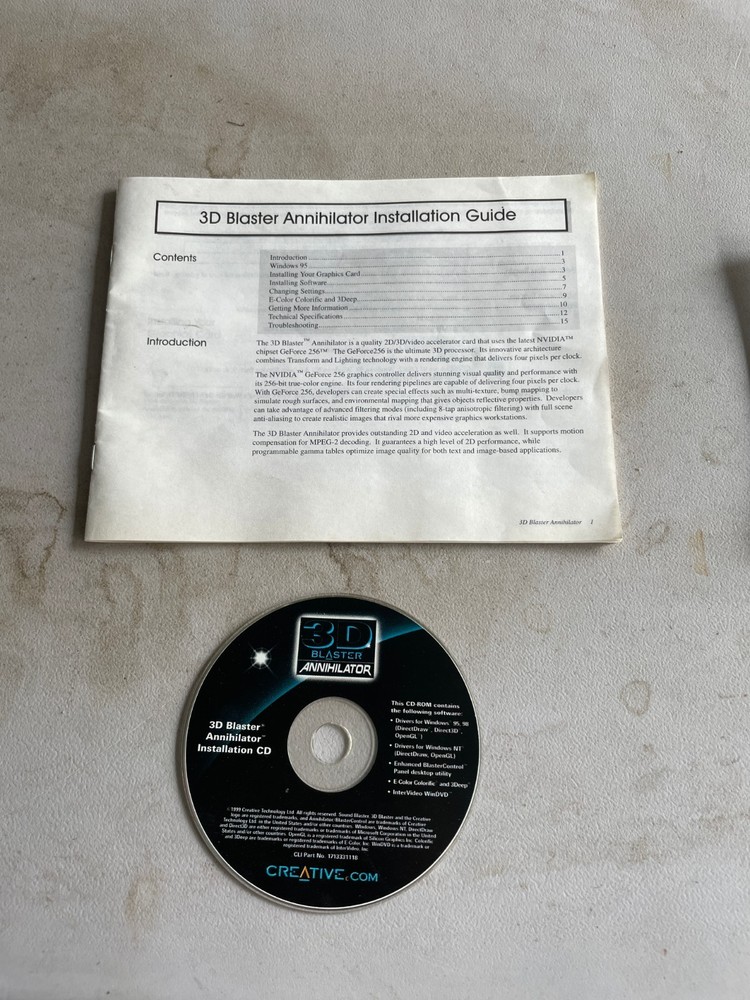 3D Blaster Annihilator Manual and CD