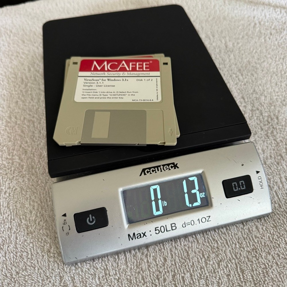 McAfee VirusScan for Windows 3.1x Version 3.1.1 Floppy Disk Set 1-2 Untested