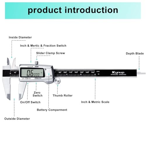Digital Caliper, Caliper Measuring Tool, Micrometer Dial Vernier KY-21B