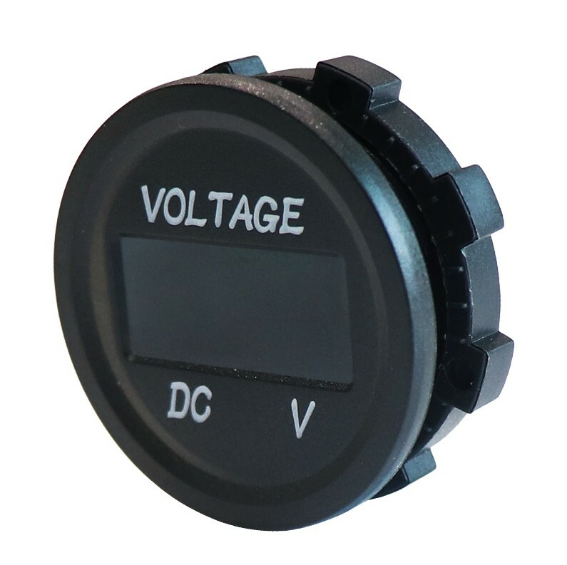 Panel Mount Digital Voltmeter (DVM), Blue or Red LED 12 VDC, Marine Grade