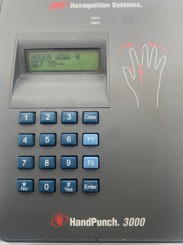 Schlage/IR Recognition Systems Biometric Handpunch HP-3000 Ethernet! Powers on