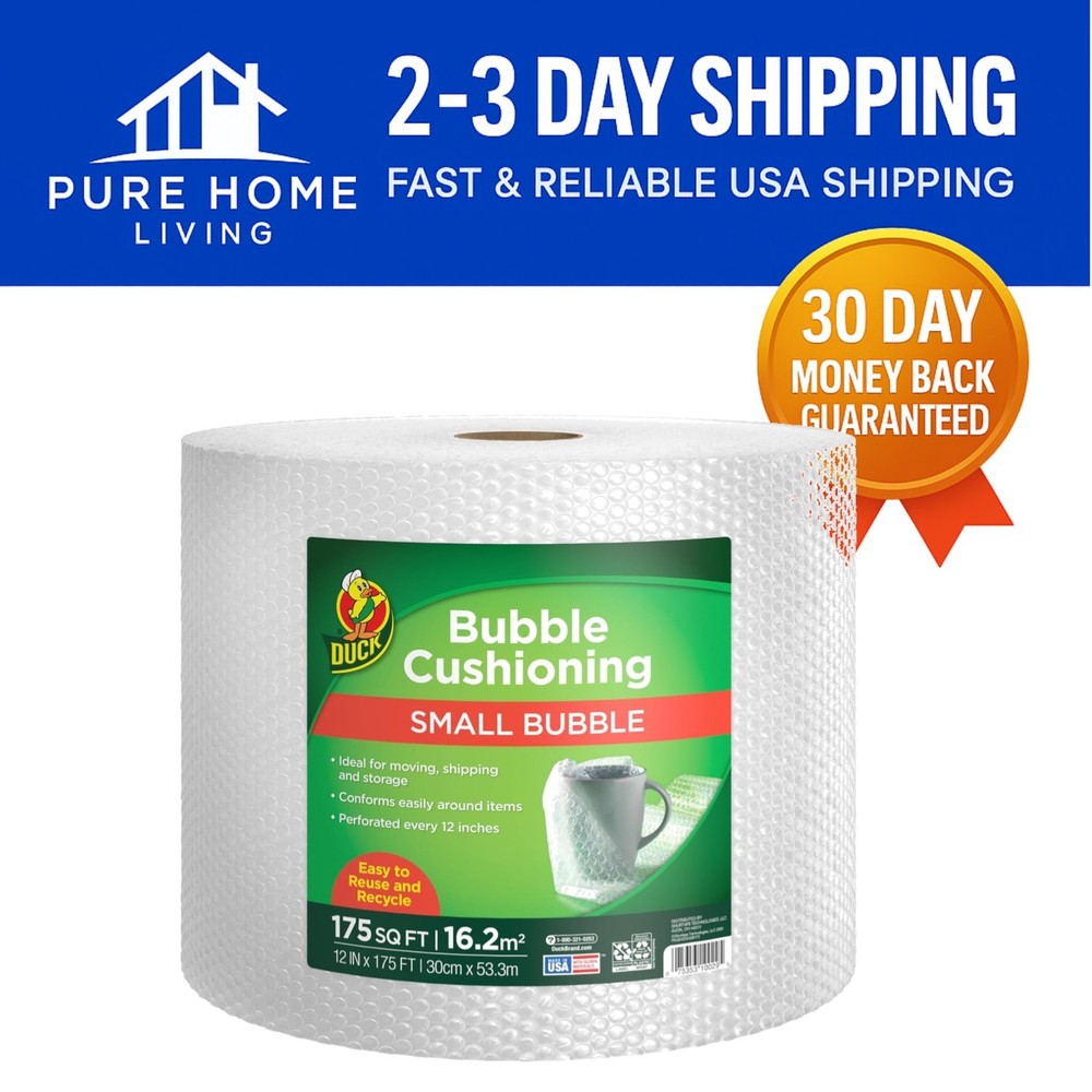 Lightweight Reusable Bubble Cushioning Wrap - 175 FT for Shipping & Moving Needs