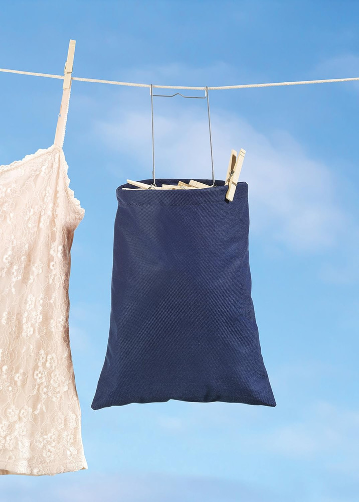 Hanging Clothespin Bag Navy