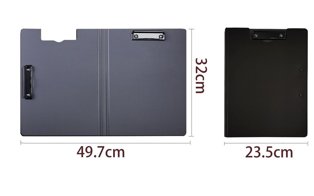A4 Clipboard with Cover, Foldable Clipboard with Two Clips File Document Orga...