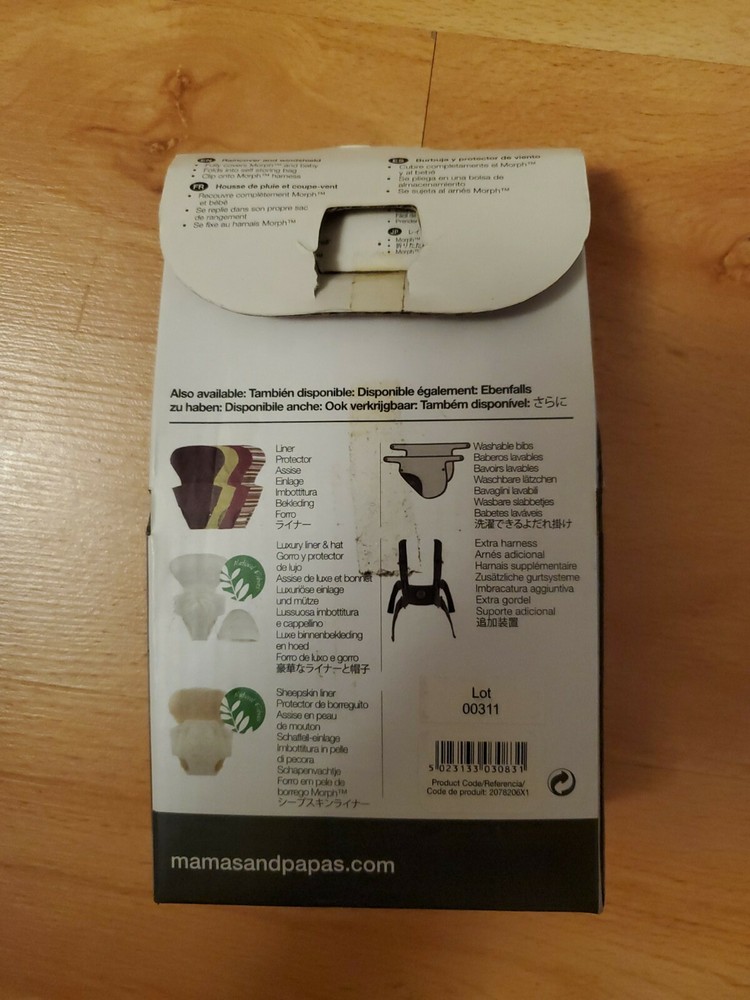 NIB Mamas & Papas morph raincover & windshield