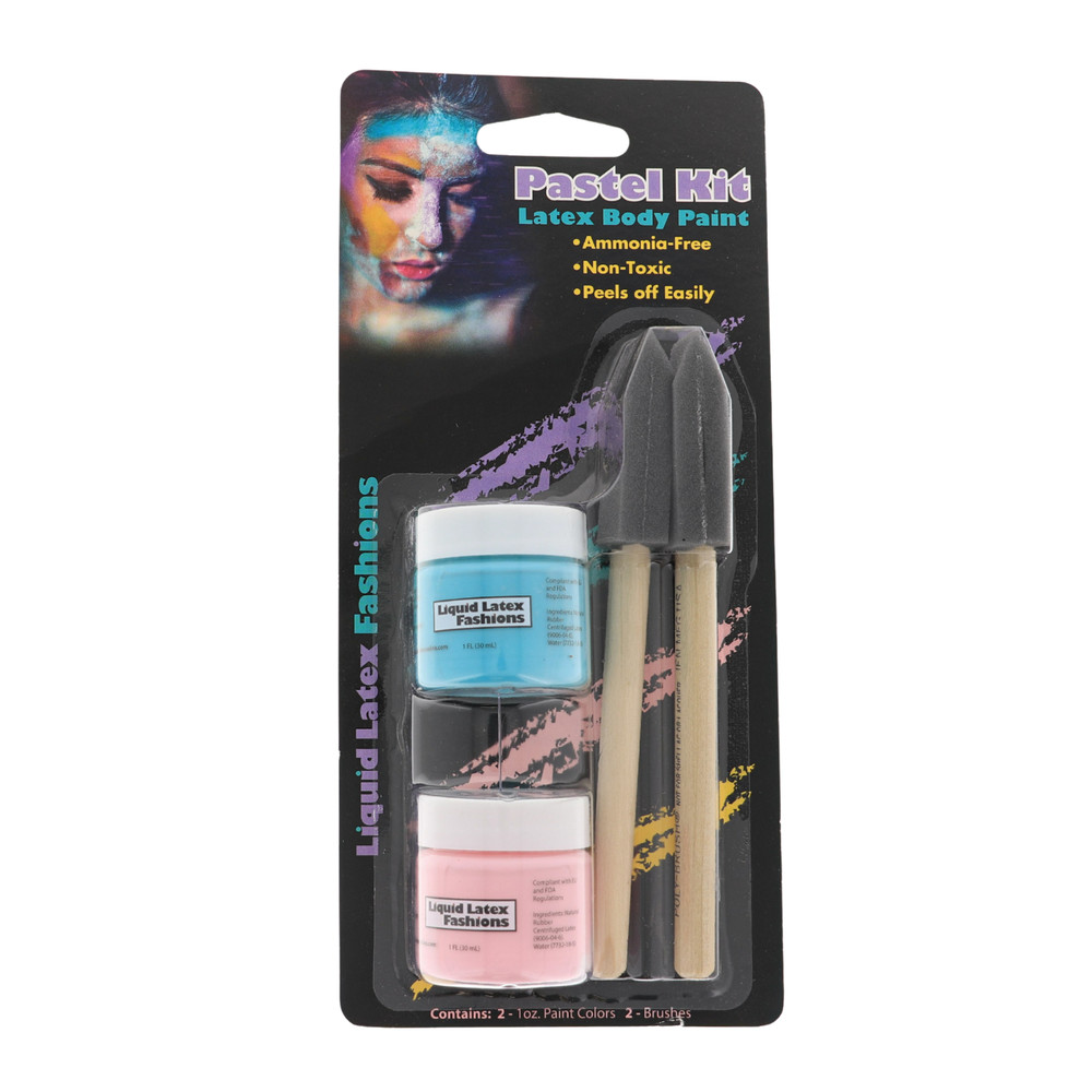 2-Pack Pastel Liquid Latex Kit – Blue & Pink, Includes two 1 oz Brushes