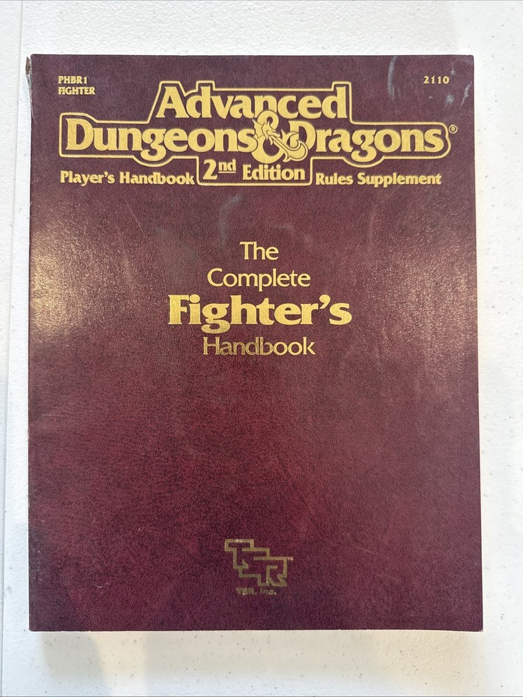 TSR AD&D 2nd Ed Complete Fighter’s Handbook PHBR1/ #2110 / 1989