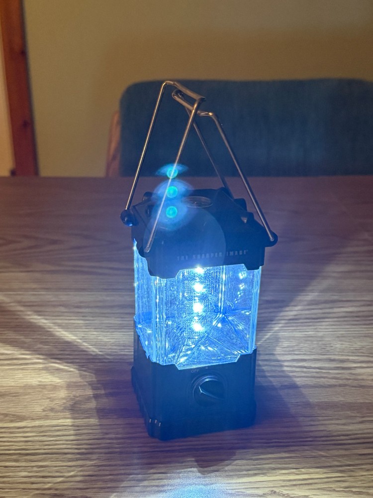 Sharper Image LED Lantern w/ Compass & Dimmer Adjustable Brightness AA Battery