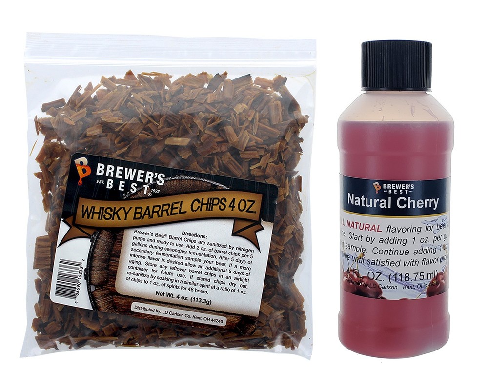 Whiskey Barrel Chips and Natural Cherry Flavoring "Old Fashioned" Flavor Bundle"