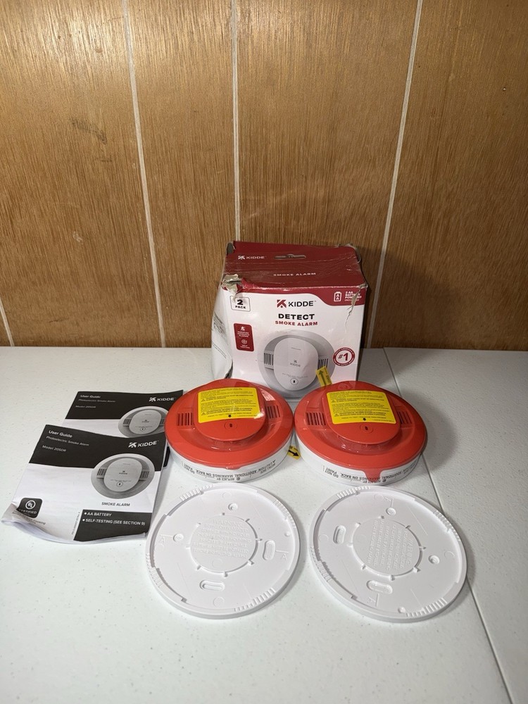 Kidde 20SDR Smoke Detector AA Battery Powered LED Warning Light 2 Pack Open Box