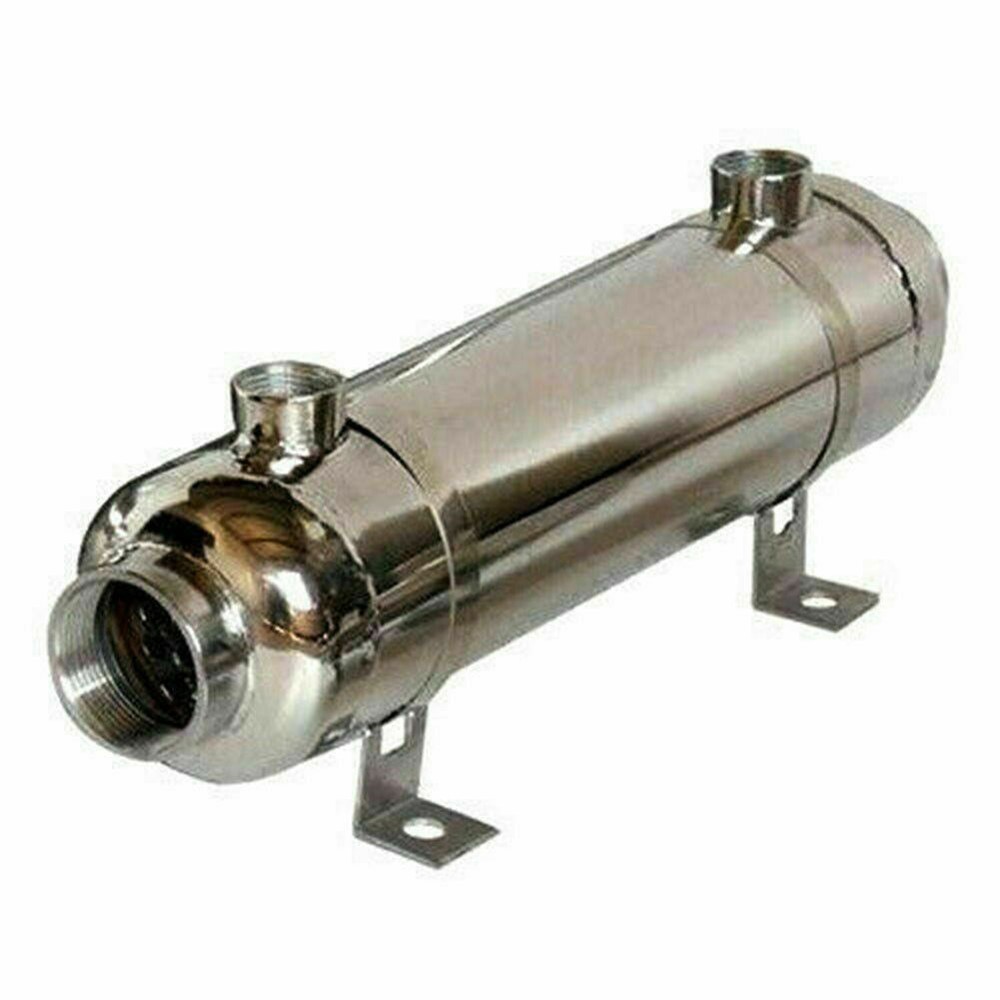 Titanium Swimming Pool Heat Exchanger 85kBtu Same Side 1" + 3/4"FPT Mariculture