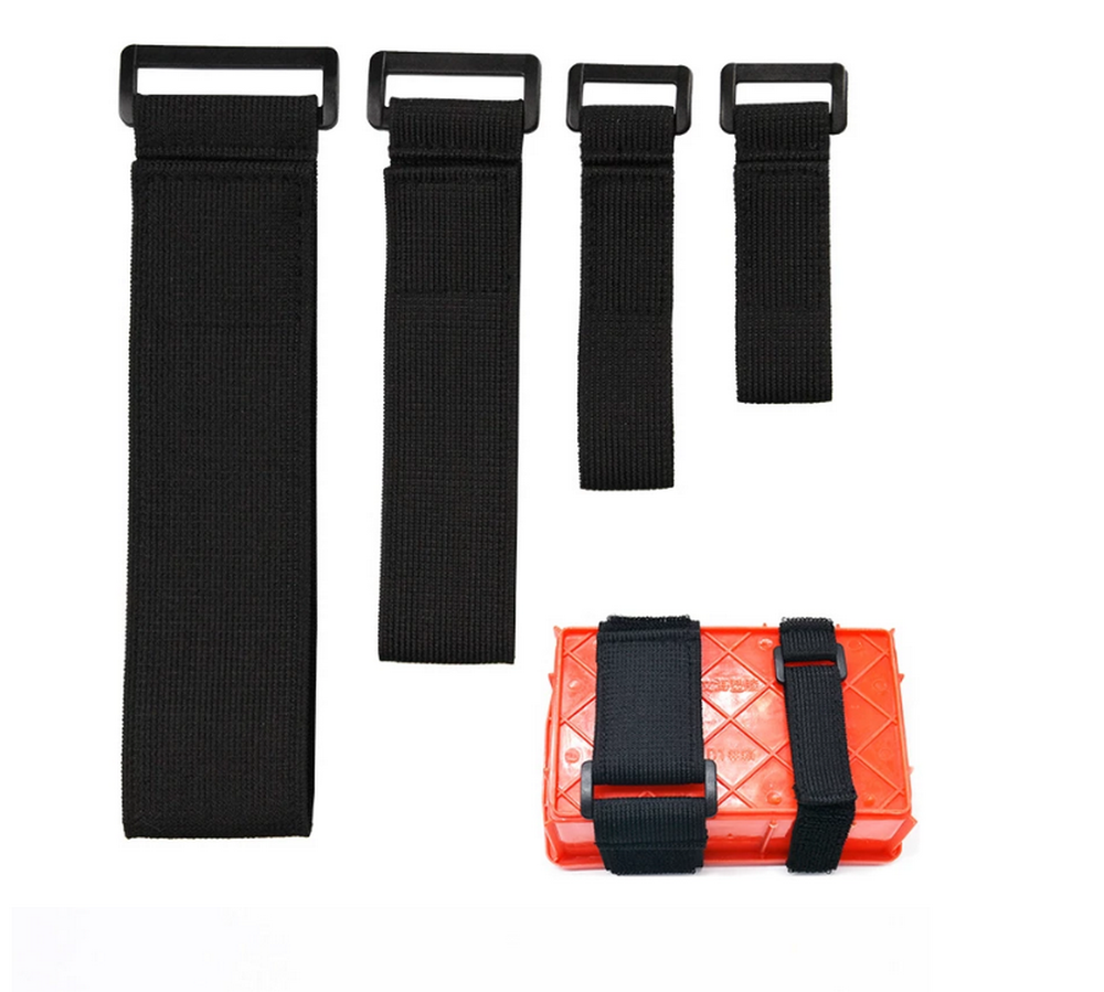 Hook and Loop Elastic Fastening Cable Strap Ties Black Nylon Choose your Size