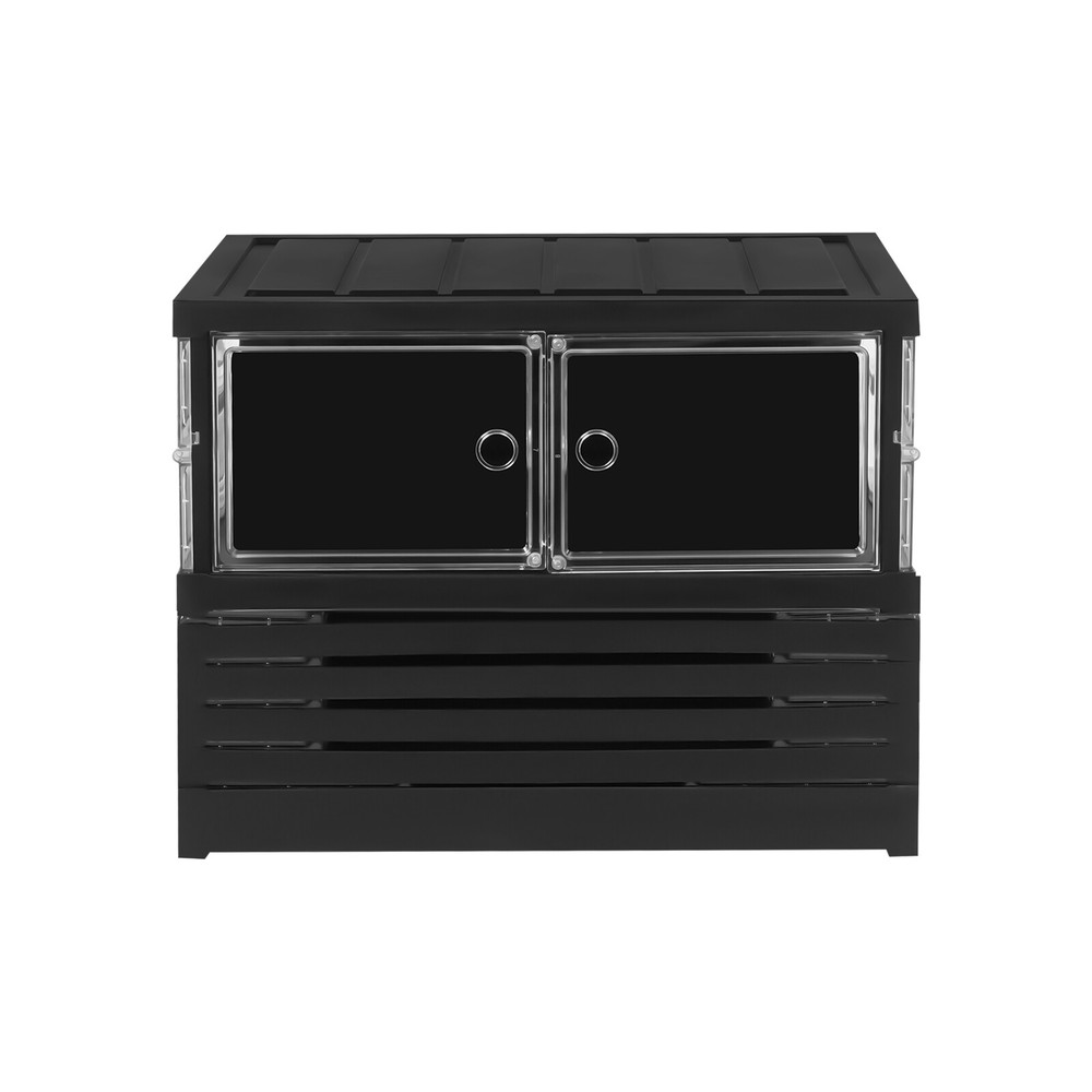 6 Tiers Shoe Storage Box Black Stackable Shoe Container Sneaker Organizer