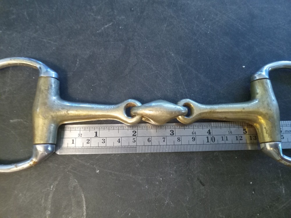 Used eggbutt snaffle bit 5 in mouth lozenge mixed metals