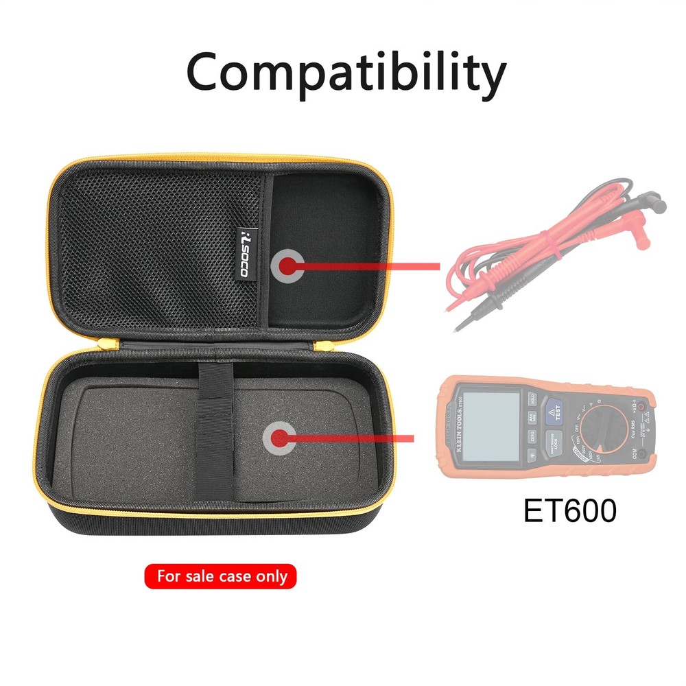 RLSOCO Hard Case for Klein Tools ET600 Multimeter, One Size, Black