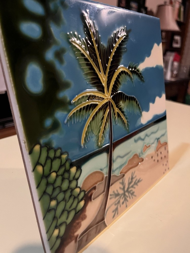 Tile Trivet Ocean Decor Palm Tree Ocean 8x8