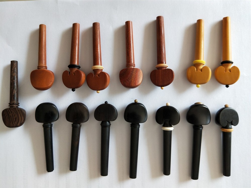 4 PCs Violin Pegs 4/4 with Different Wood with String Holes