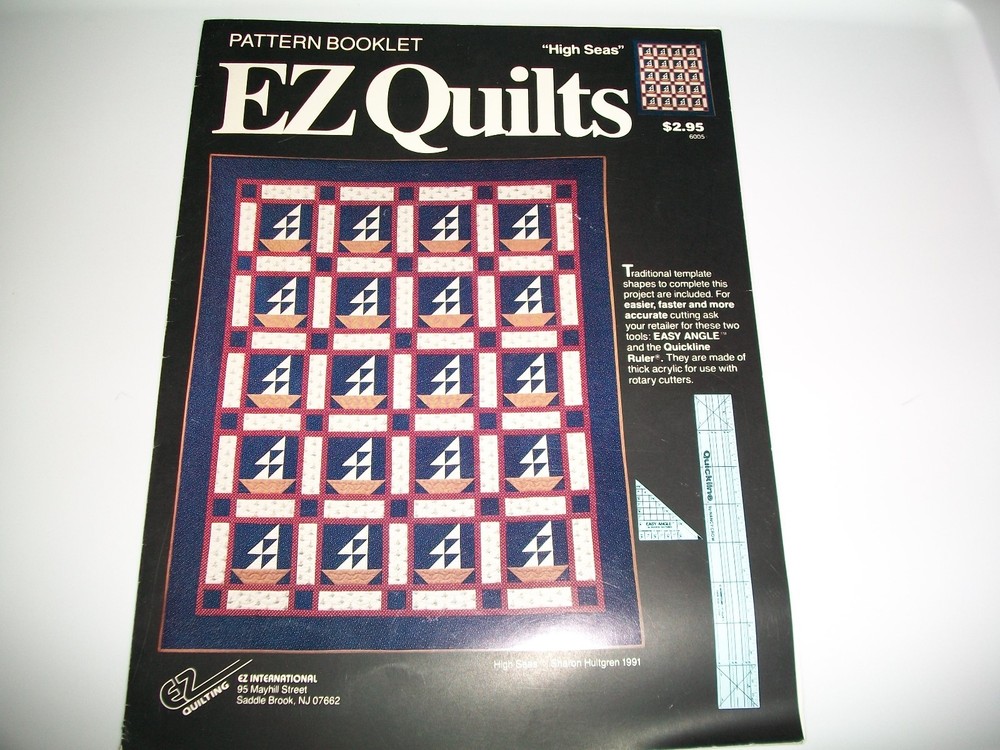 1991 PATTERN LEAFLET EZ INTERNATIONAL QUILTS HIGH SEA'S #6005