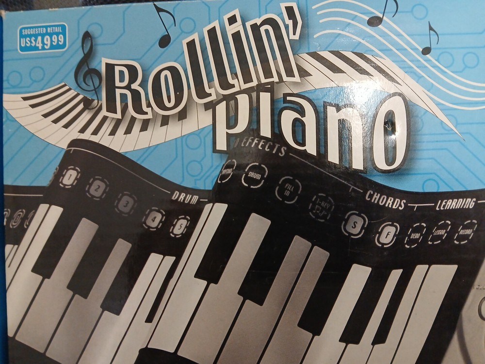 Rollin' Piano 49 KeysTouch Sensitive Mat-30 Function Buttons Boxed Age 7 & UP!