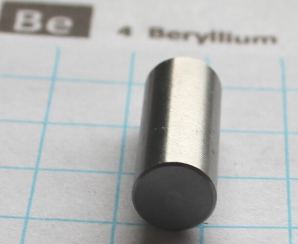 Beryllium Metal Element Sample 2.5g Machined Rod 99.9% Pure Element 4 sample