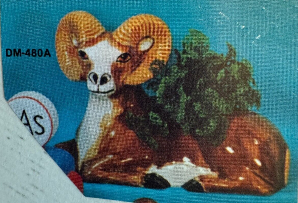 VINTAGE DUNCAN CERAMIC MOLD #DM- 480 A RAM PLANTER
