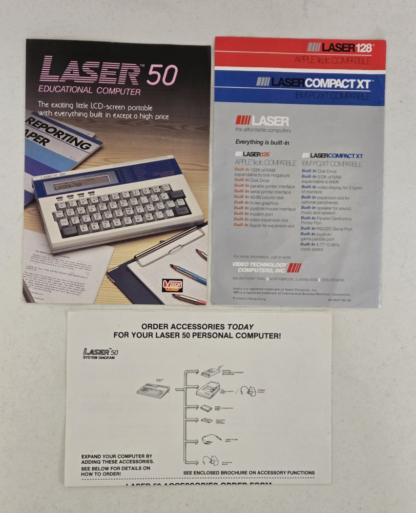 1985 Laser 50 Personal Computer *POWERS ON* in Box w/ Manual + Foam + Brouchures