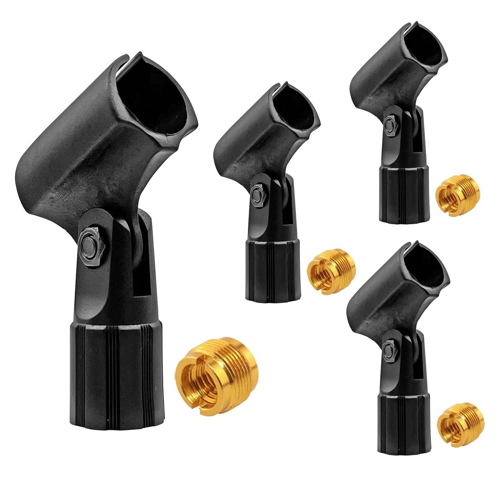 5 Core Pencil Microphone Clip Holder Black Angle Adjustable Slim Condenser Mi...