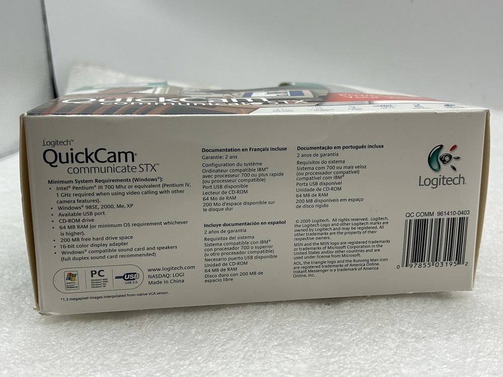 Logitech Quickcam Communicate STX Webcam For PC Computer Virtual School Class