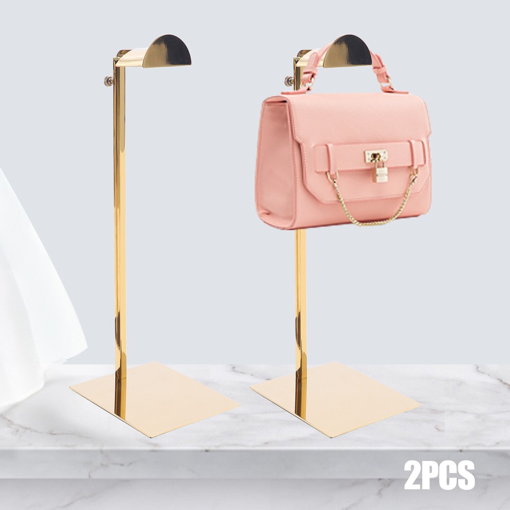 2Pack Metal Handbag Display Rack with Adjustable Height for Stylish Storage
