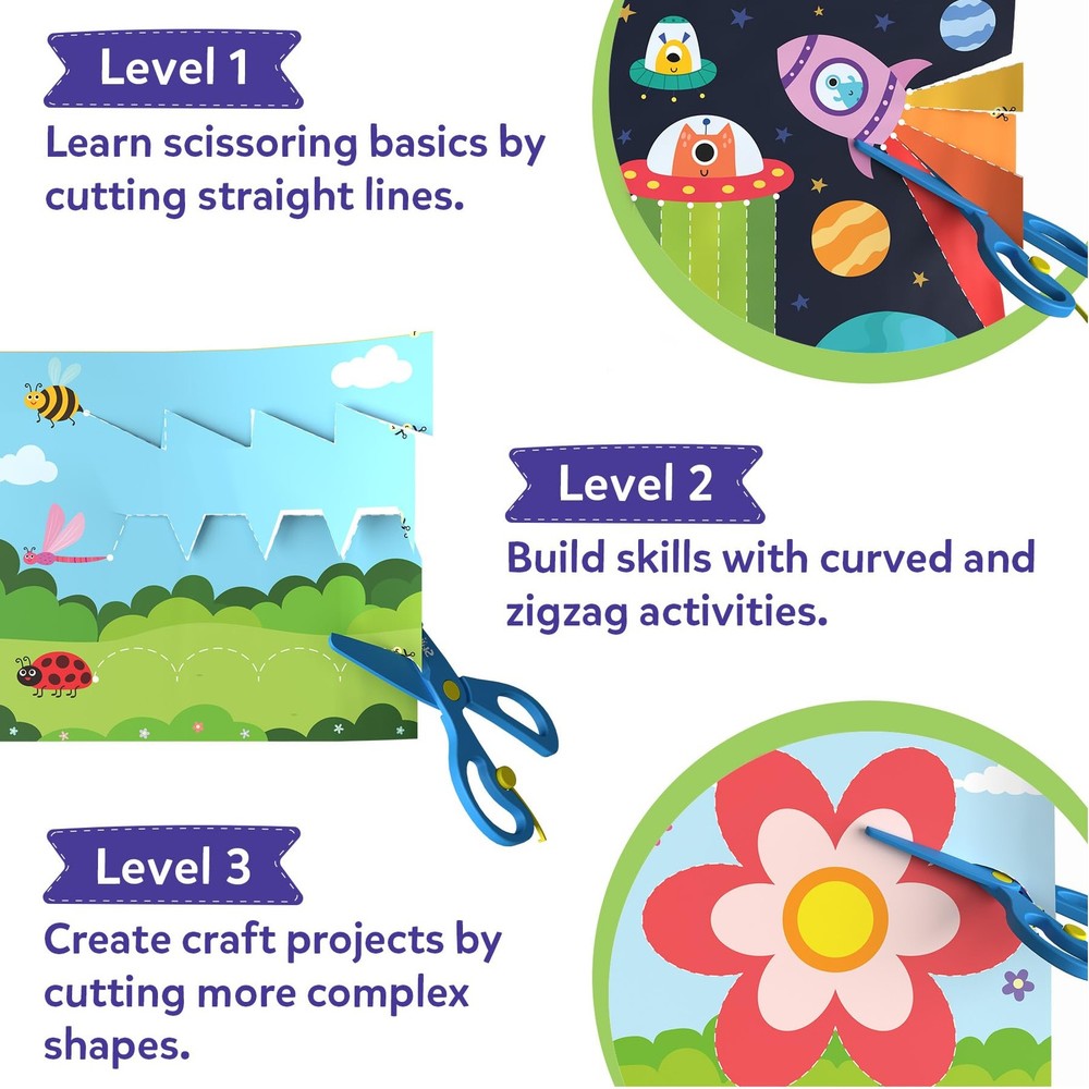 Skillmatics Scissor Skills Activity Book - Snip Snip, Medium, Multicolor