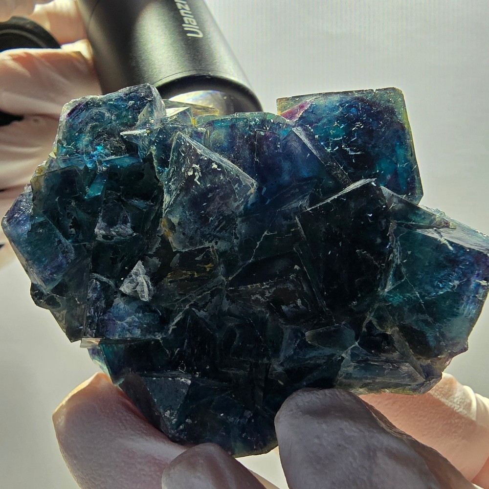 Phantom Fluorite Cube Specimen, blue Butterfly Pocket, Okorusu, Namibia