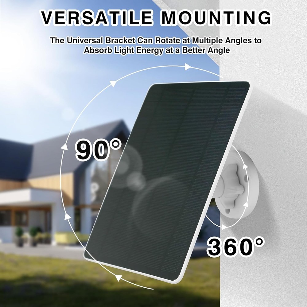 Solar Panel for Ring Camera, Compatible with Spotlight Cam White