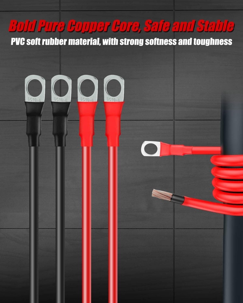 Battery Jump Post Kit Waterproof Remote Battery Jumper Terminals W/Cable & M