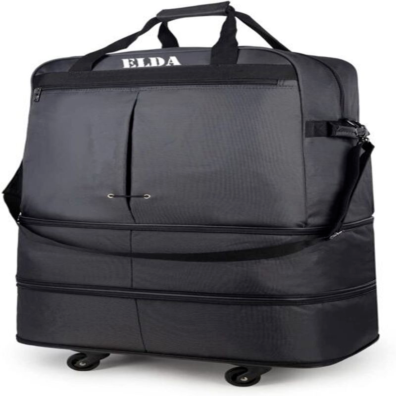 ELDA Expandable Foldable Luggage Suitcase Rolling black 5 Wheels (B305)