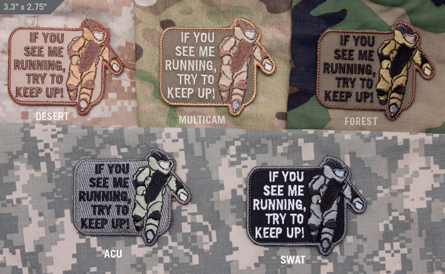 Morale Patch Milspec Monkey EOD RUNNING - KEEP UP - ACU Dark pattern - NEW
