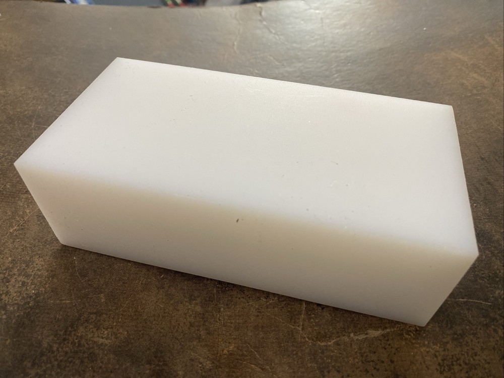 Nylon Tapping Block 6.25”x3”x2”  Nylon Blocks Plastic Rectangular Solid Bar