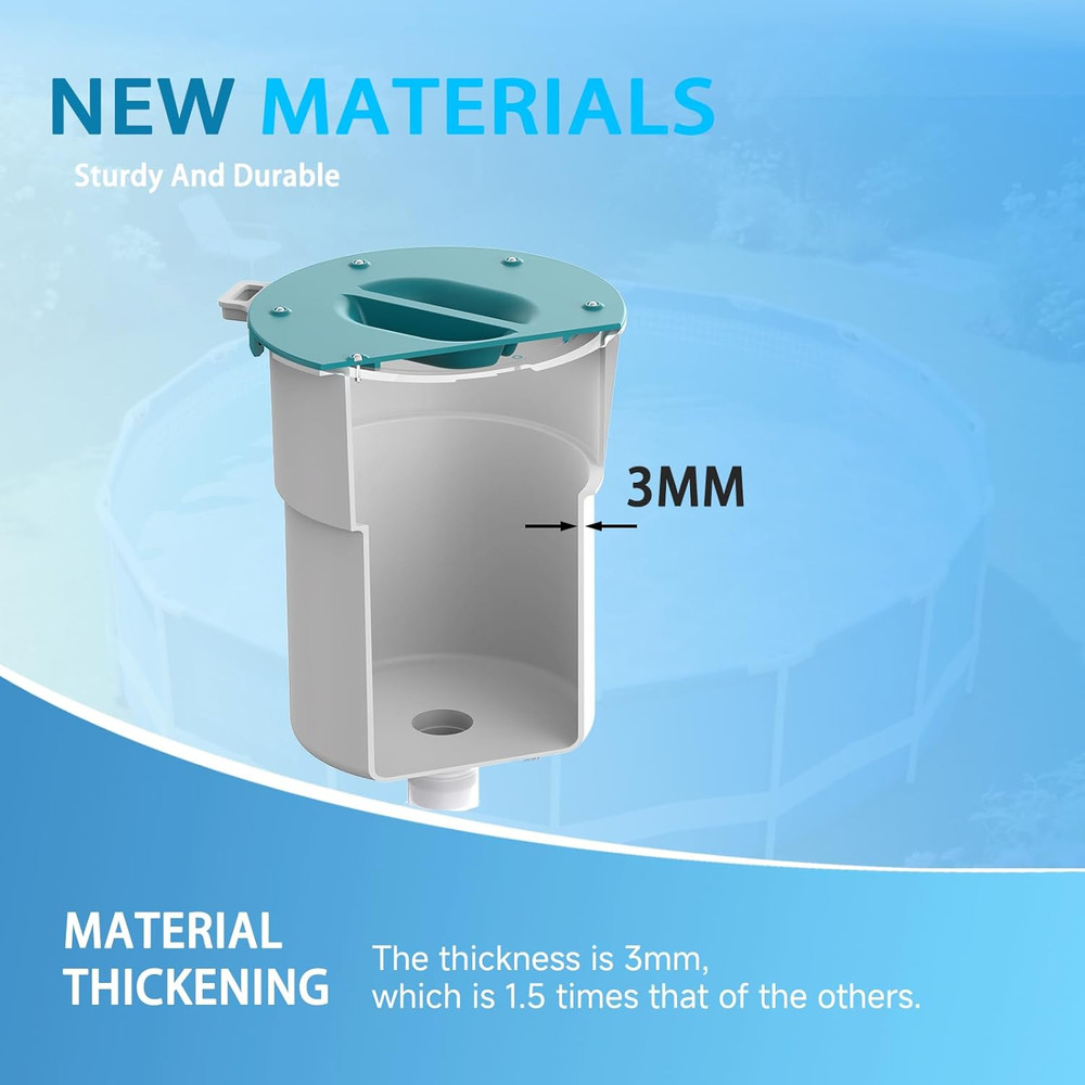 Surface Float Skimmer for above Ground Pools, Automatic Floating Skimmer with 10