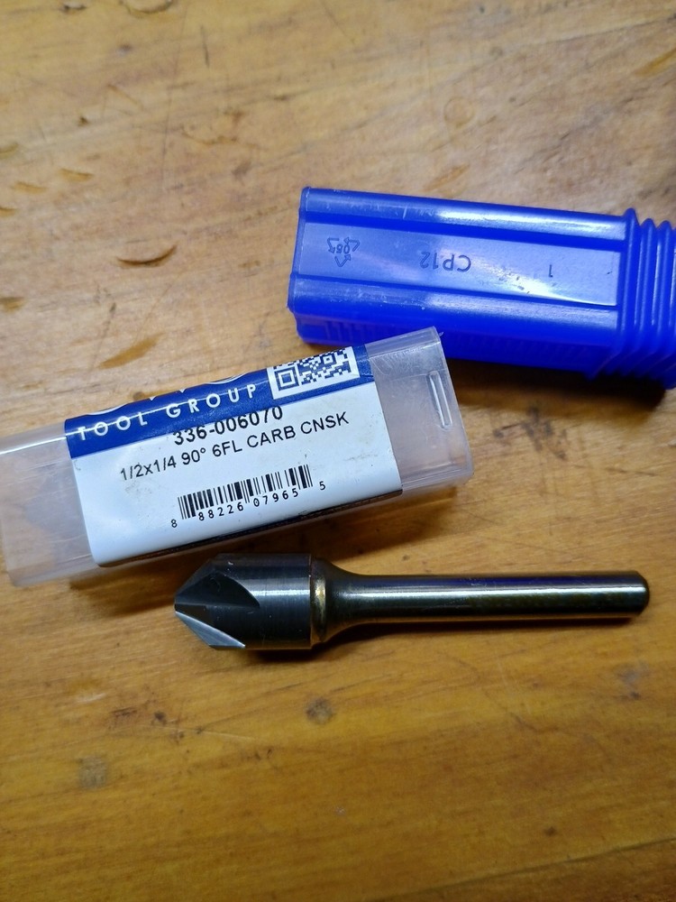 1/2x1/4 90° 6flute Carbide Countersink