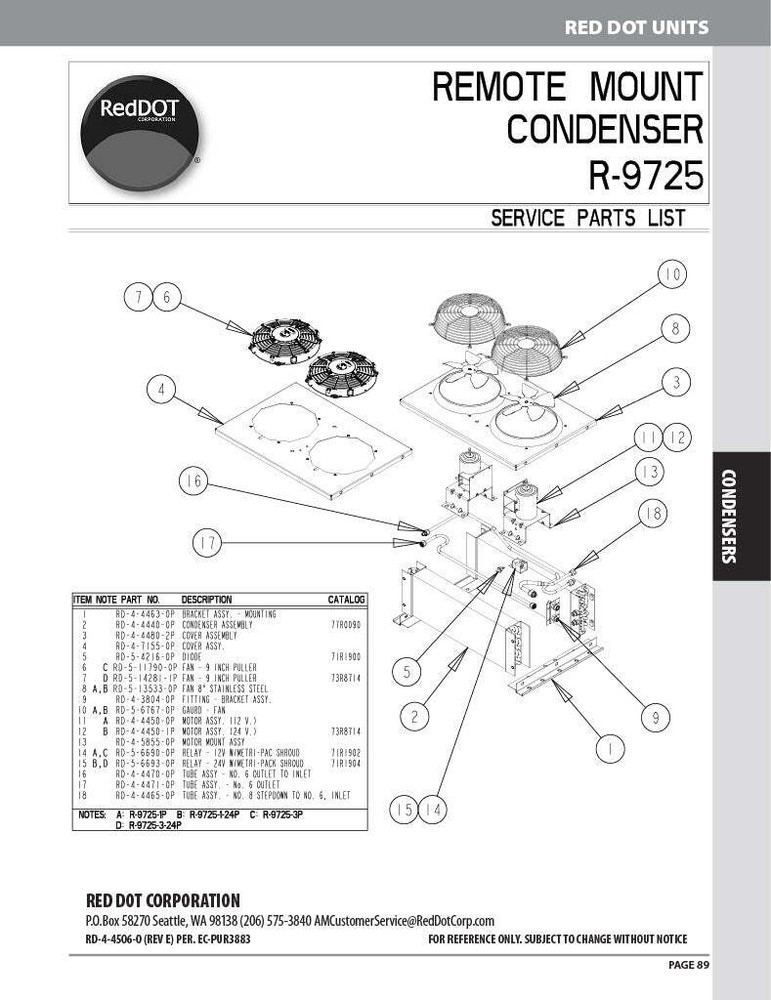 Red Dot AC Condenser Unit 24v R-9725-3-24P